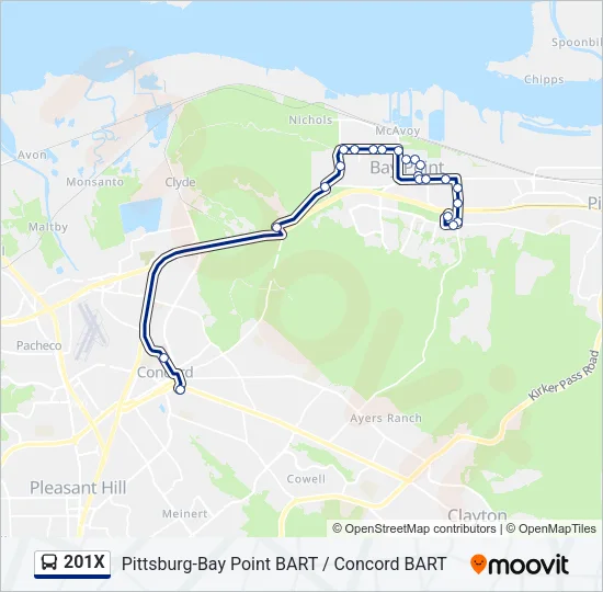 201X Bus Line Map