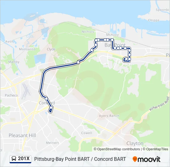 201X Bus Line Map