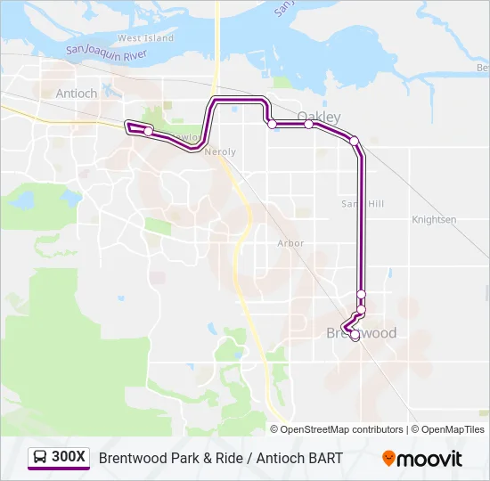 300X Bus Line Map