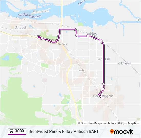 300X Bus Line Map