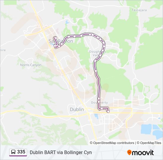 335 Bus Line Map