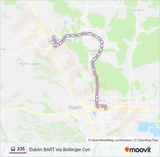 335 Bus Line Map