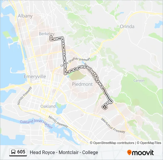 605 Bus Line Map