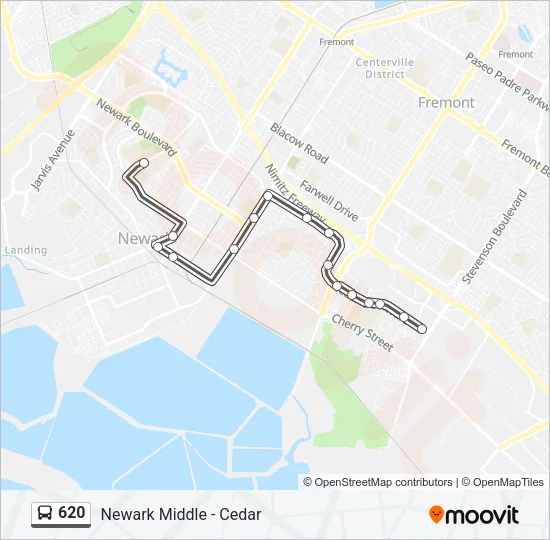 620 Bus Line Map