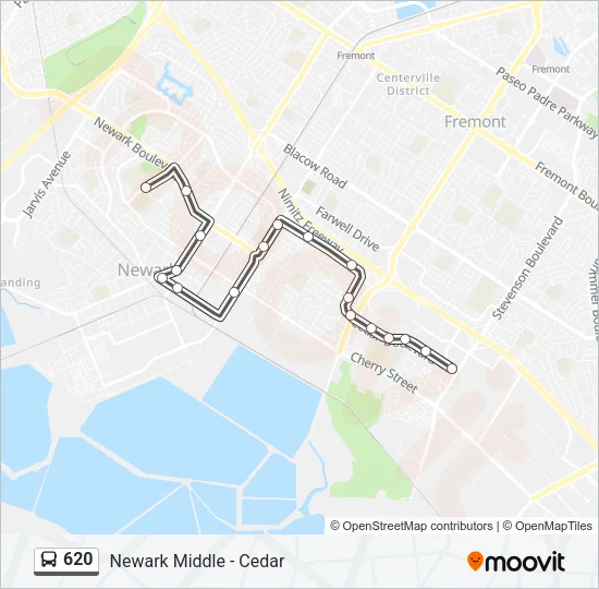 620 Bus Line Map