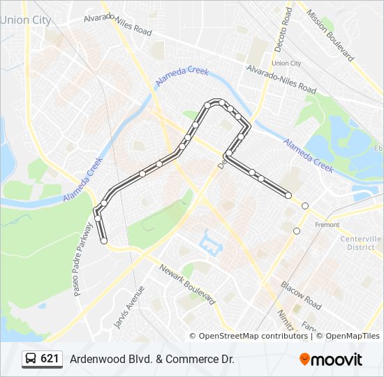 621 Bus Line Map