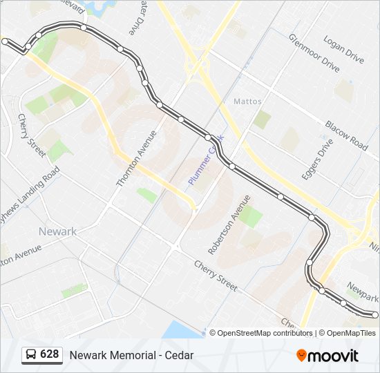 628 bus Line Map