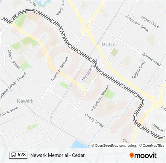 628 Bus Line Map