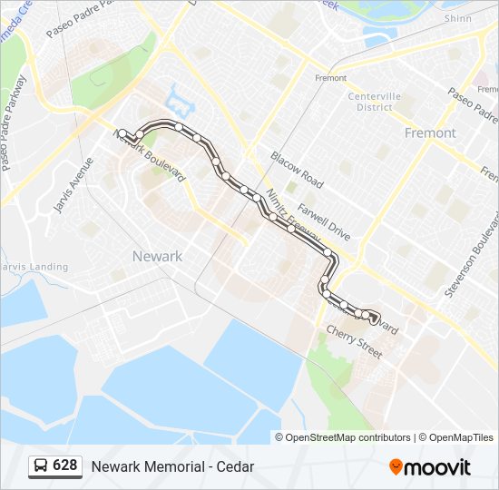 628 Bus Line Map