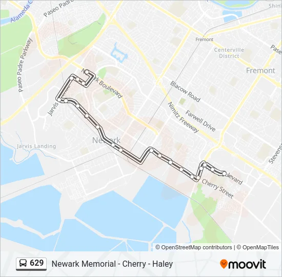 629 Bus Line Map