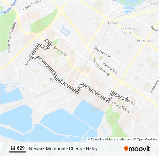 629 Bus Line Map