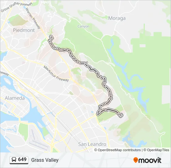 649 Bus Line Map