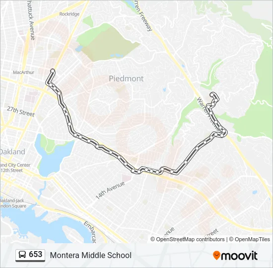 653 Bus Line Map