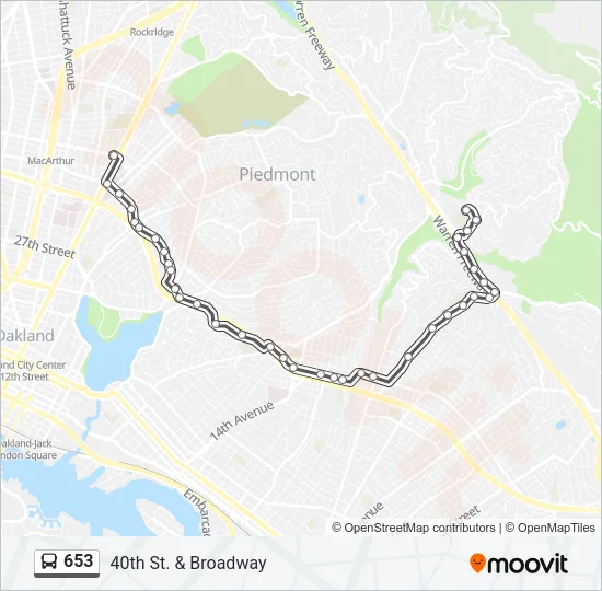 653 Bus Line Map