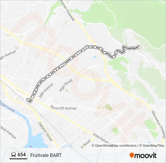 654 Bus Line Map