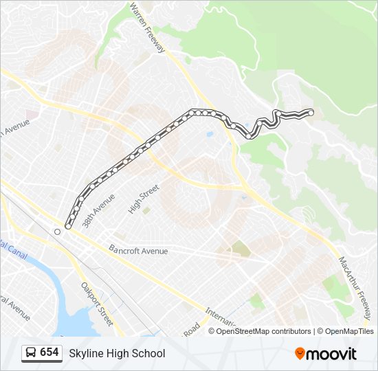 654 Bus Line Map