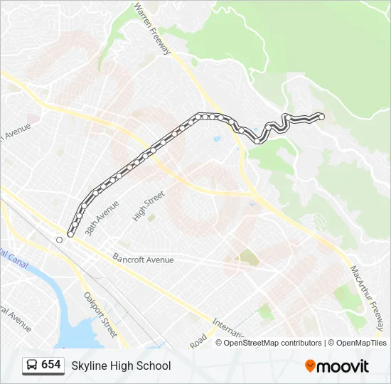 654 Bus Line Map