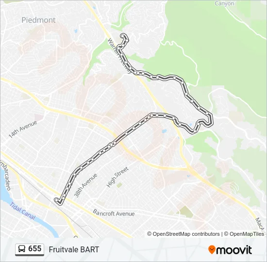 655 Bus Line Map