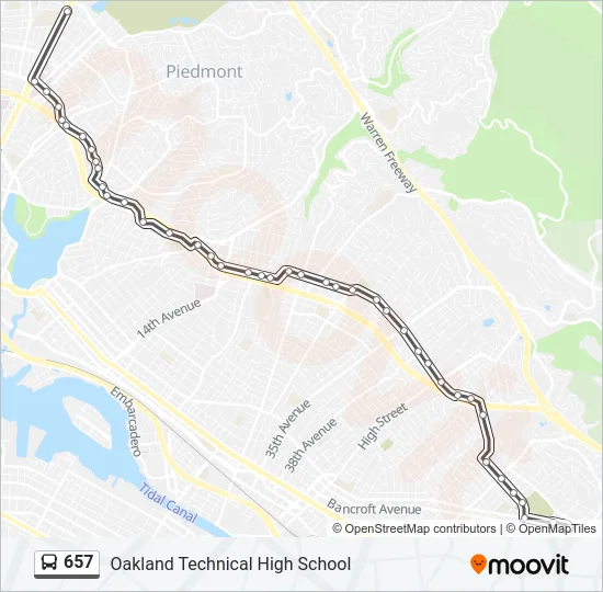 657 Bus Line Map