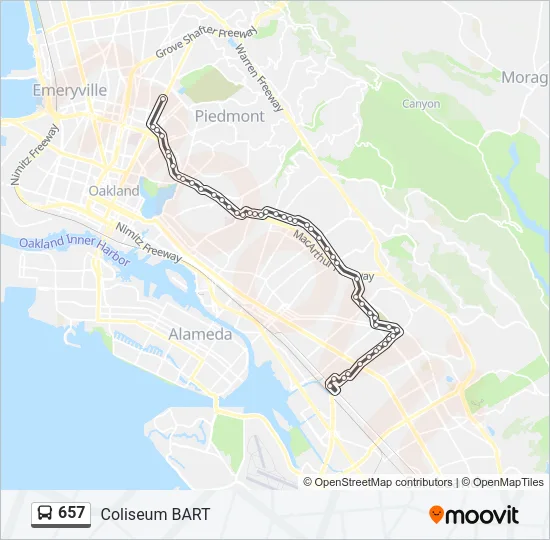 657 Bus Line Map