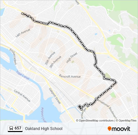 657 Route Schedules Stops Maps Oakland High School