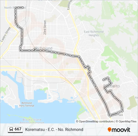 667 Bus Line Map