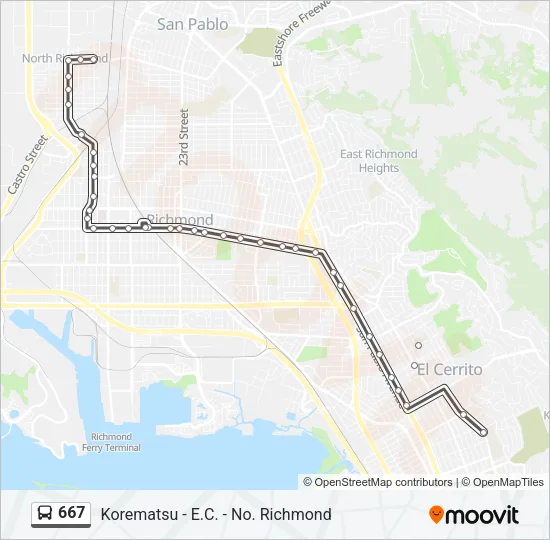 667 Bus Line Map