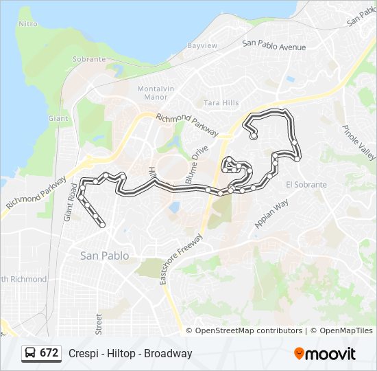 672 Bus Line Map