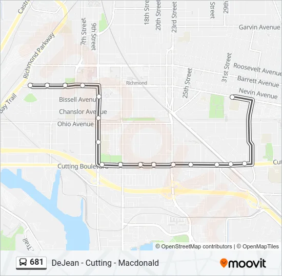 681 Bus Line Map