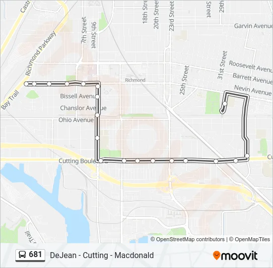 681 Bus Line Map