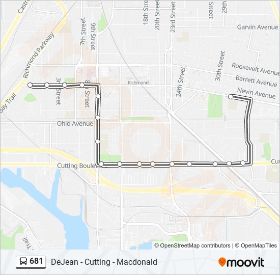 681 bus Line Map