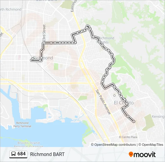 684 Bus Line Map