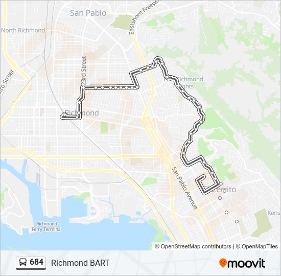 684 bus Line Map