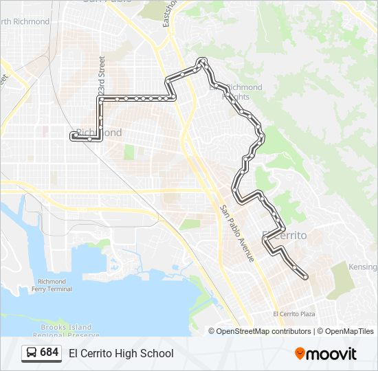 684 bus Line Map