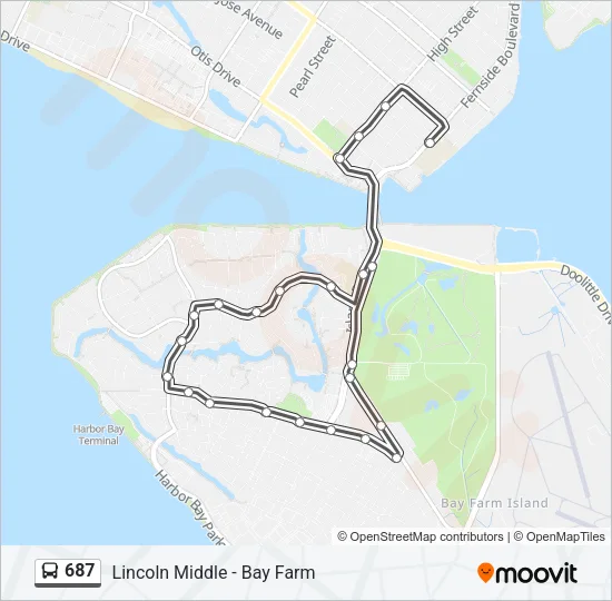 687 Bus Line Map