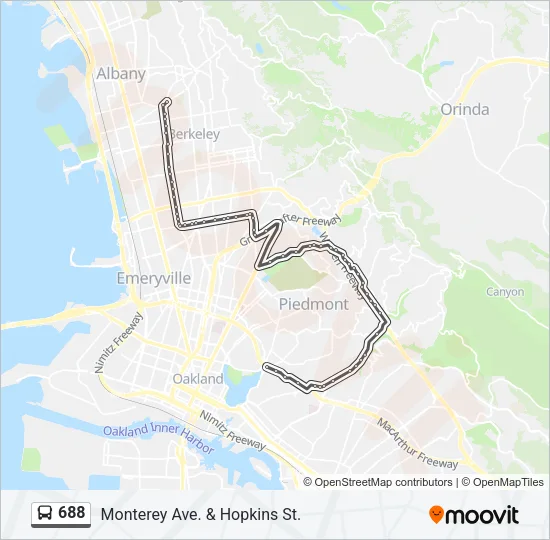 688 Bus Line Map
