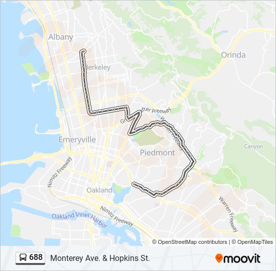 Mapa de 688 de autobús