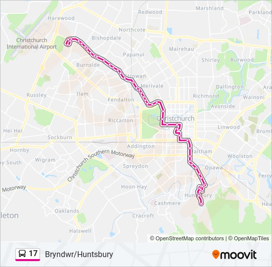 Bus 17 Route Map 17 Route: Schedules, Stops & Maps - Bryndwr (Updated)