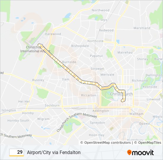 29 bus Line Map