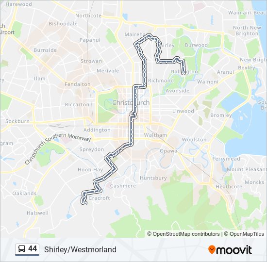 44 bus Line Map