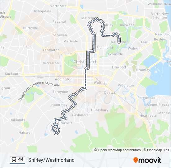 44 bus Line Map