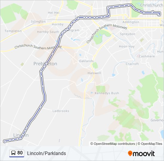 80 bus Line Map