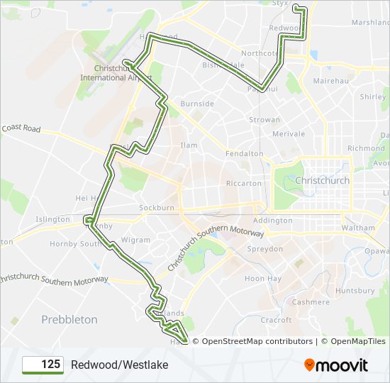 125 bus Line Map