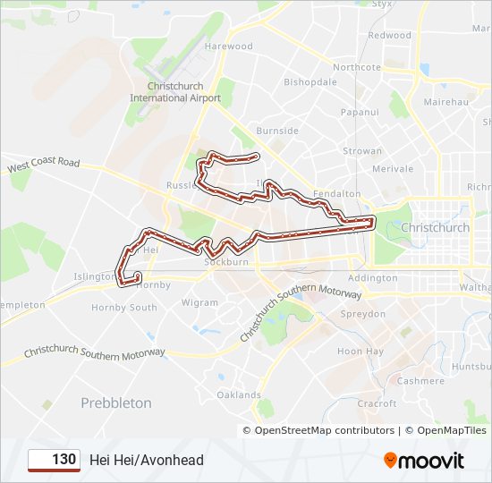 130 bus Line Map