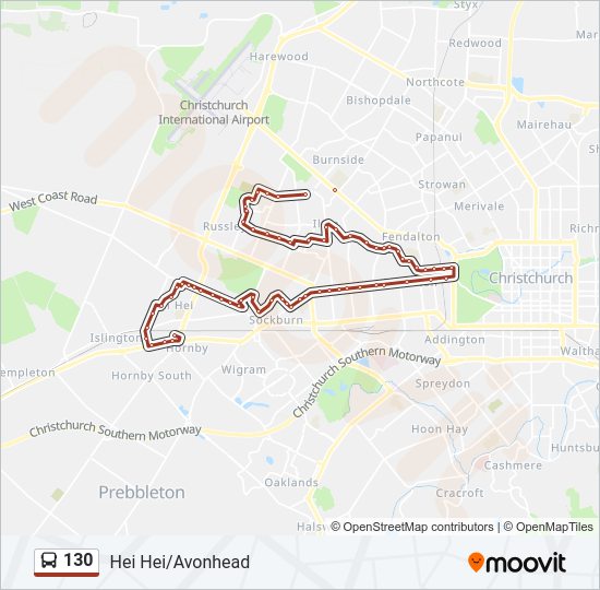 130 Bus Line Map