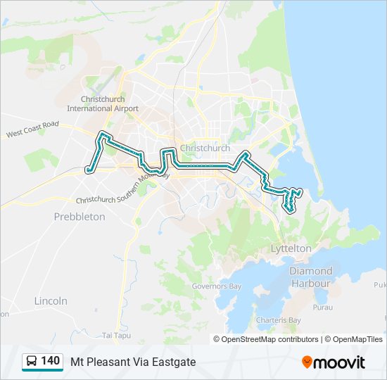 140 bus Line Map