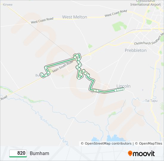 820 bus Line Map