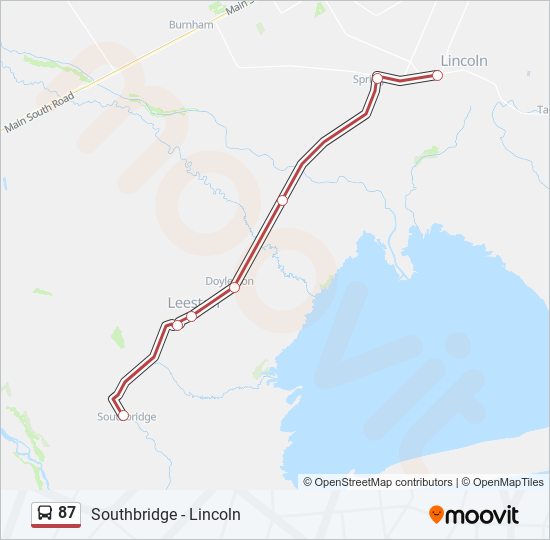 87 bus Line Map