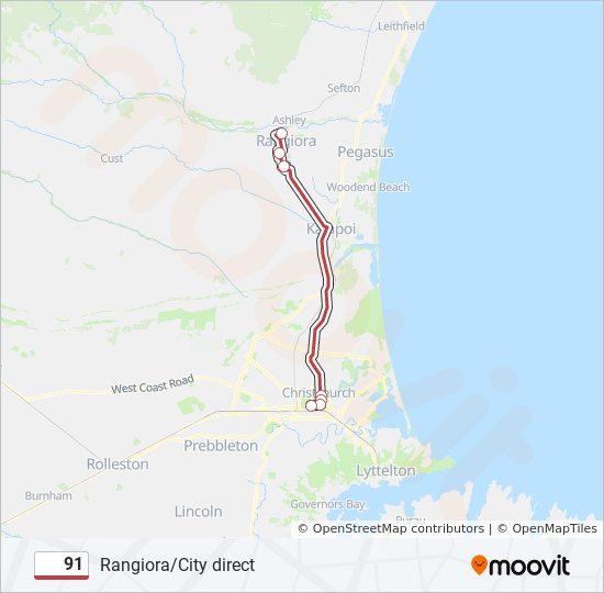 91 bus Line Map