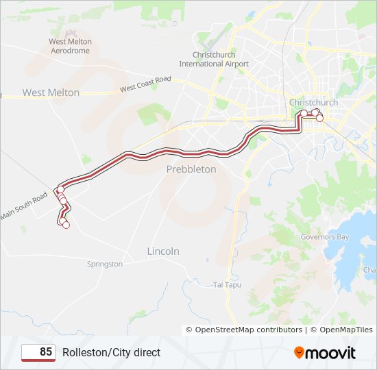 85 bus Line Map